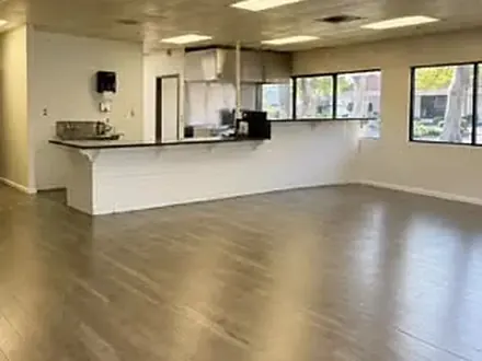 Open commercial space with clean floor